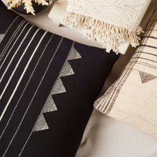 Kora Black large handloom artisanal pillow cover, 24x24 – One Affirmation