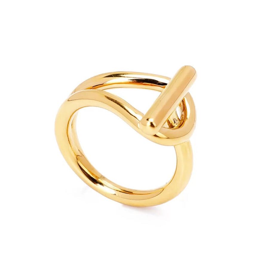 Rae Buckle Ring with unique gold buckle design