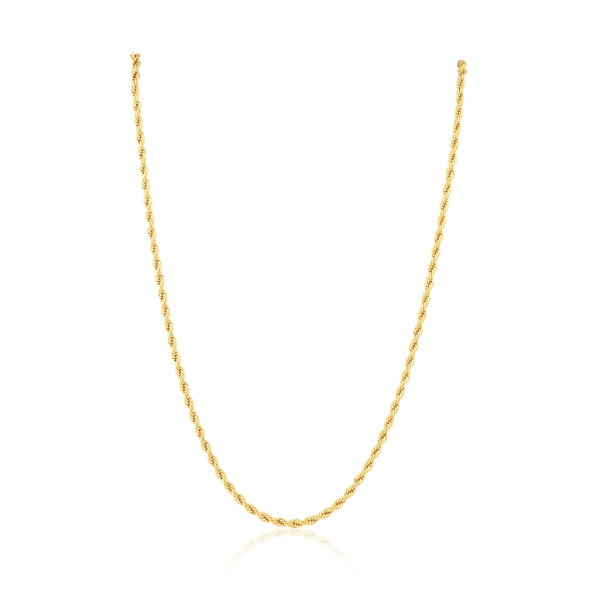 Close-up of Brazilian Gold Filled rope chain necklace