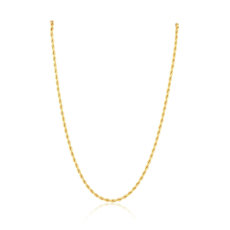 Close-up of Brazilian Gold Filled rope chain necklace