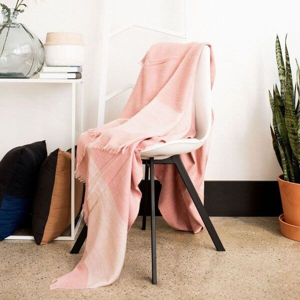 Rosa pink plush merino queen bedspread large throw – One Affirmation