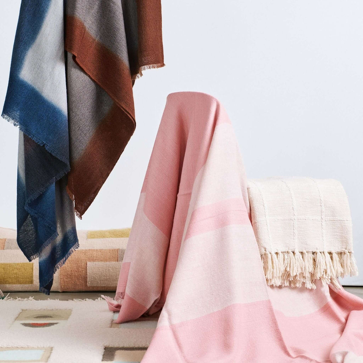 Rosa pink plush merino queen bedspread large throw – One Affirmation