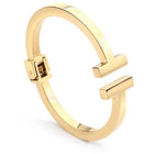 Sadie T Cuff gold bracelet with modern T-bar design