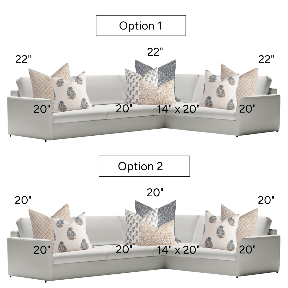 Holloway Sectional Pillow Combination | Set of Seven Pillow Covers