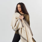 Seytu off white striped textured handloom throw – One Affirmation