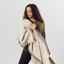 Seytu off white striped textured handloom throw – One Affirmation