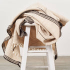 Seytu off white striped textured handloom throw – One Affirmation