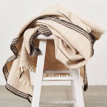 Seytu off white striped textured handloom throw – One Affirmation
