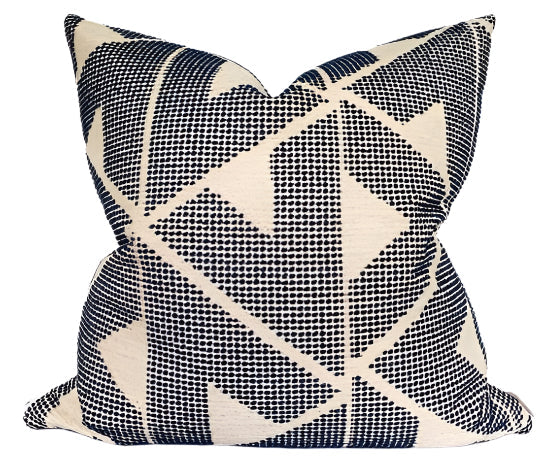 Sierra Pillow Cover in Indigo Blue, Schumacher Textiles