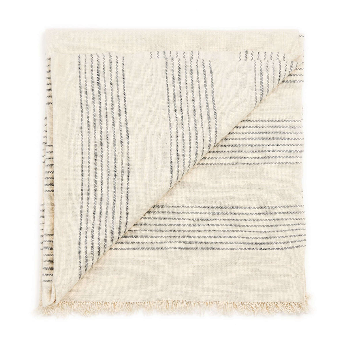 Silica Chalk off white and gray stripes handwoven throw – One Affirmation