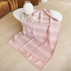 Silica Rose salmon pink and gray stripes handwoven merino throw – One Affirmation