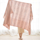 Silica Rose salmon pink and gray stripes handwoven merino throw – One Affirmation