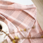 Silica Rose salmon pink and gray stripes handwoven merino throw – One Affirmation