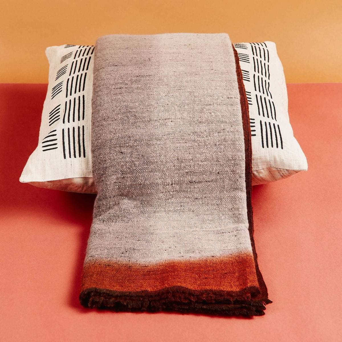Simply Taupe brown gray hand spun merino handloom throw – One Affirmation