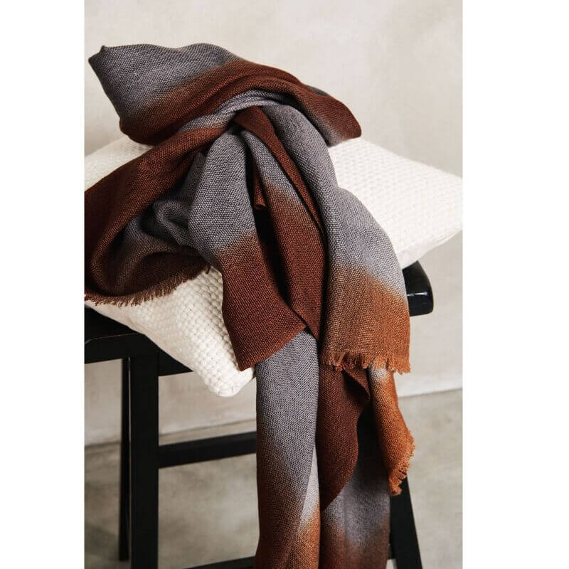 Simply Taupe brown gray hand spun merino handloom throw – One Affirmation