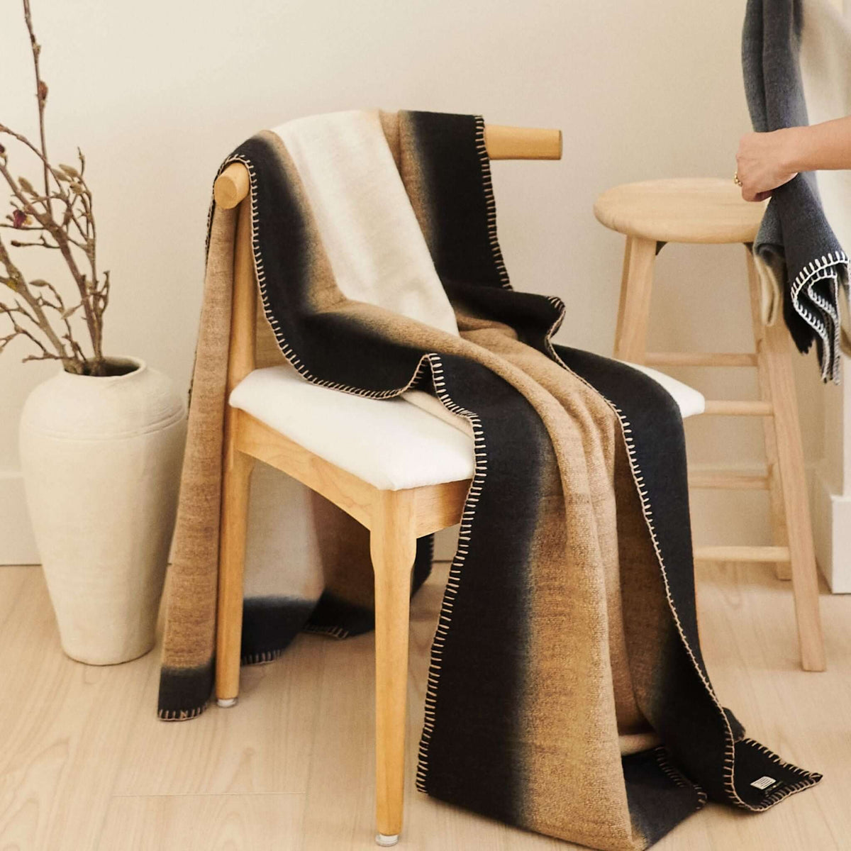 Siro Brown merino throw blanket handwoven in Nepal – One Affirmation