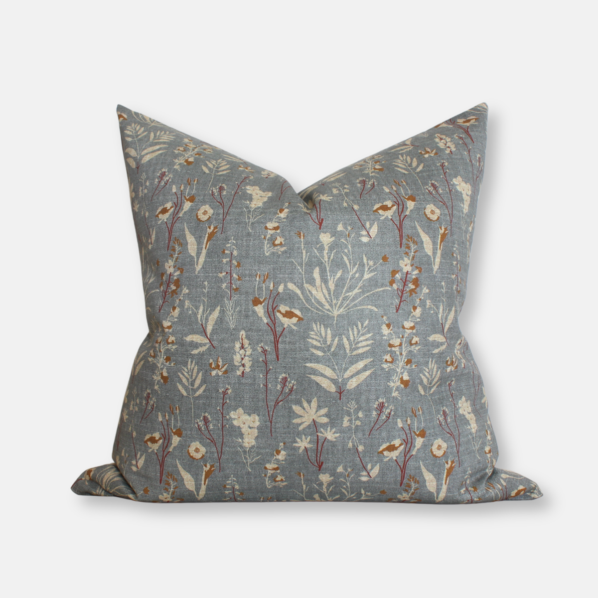Whitlee blue-gray botanical floral pillow cover