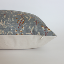 Whitlee blue-gray botanical floral pillow cover, view 2