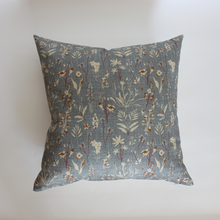 Whitlee blue-gray botanical floral pillow cover, view 6
