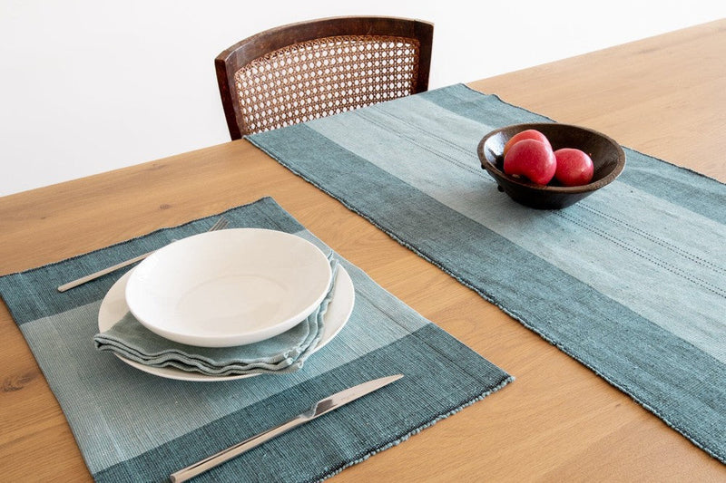 Fair Trade Sabahar placemat styled with coordinating napkins