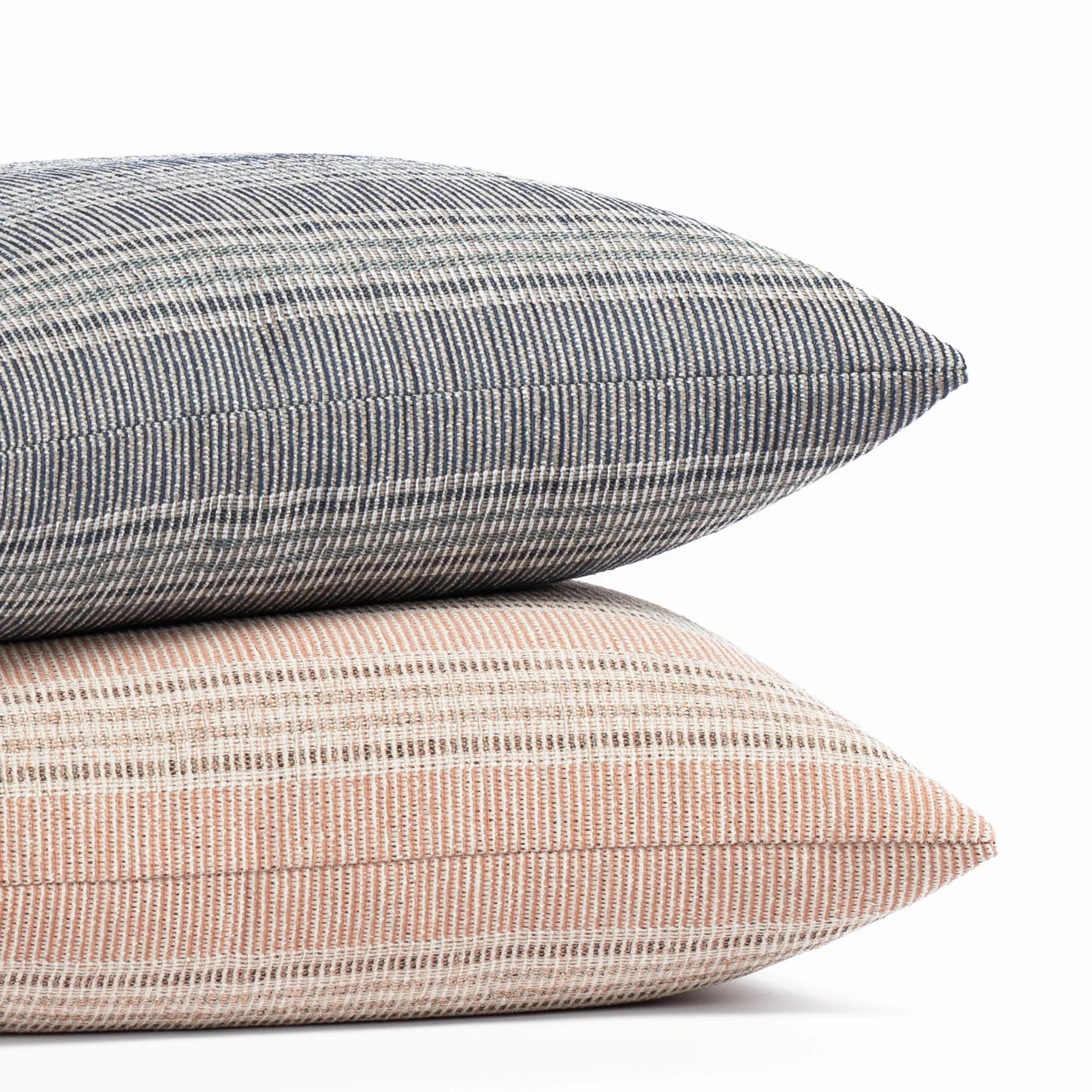 Sonora Stripe Indoor/Outdoor Pillow Cover resting on another throw pillow