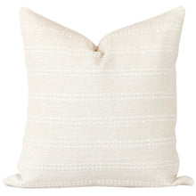 Stella ivory textured stripe pillow cover
