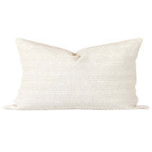 Stella ivory textured stripe pillow cover, view 2