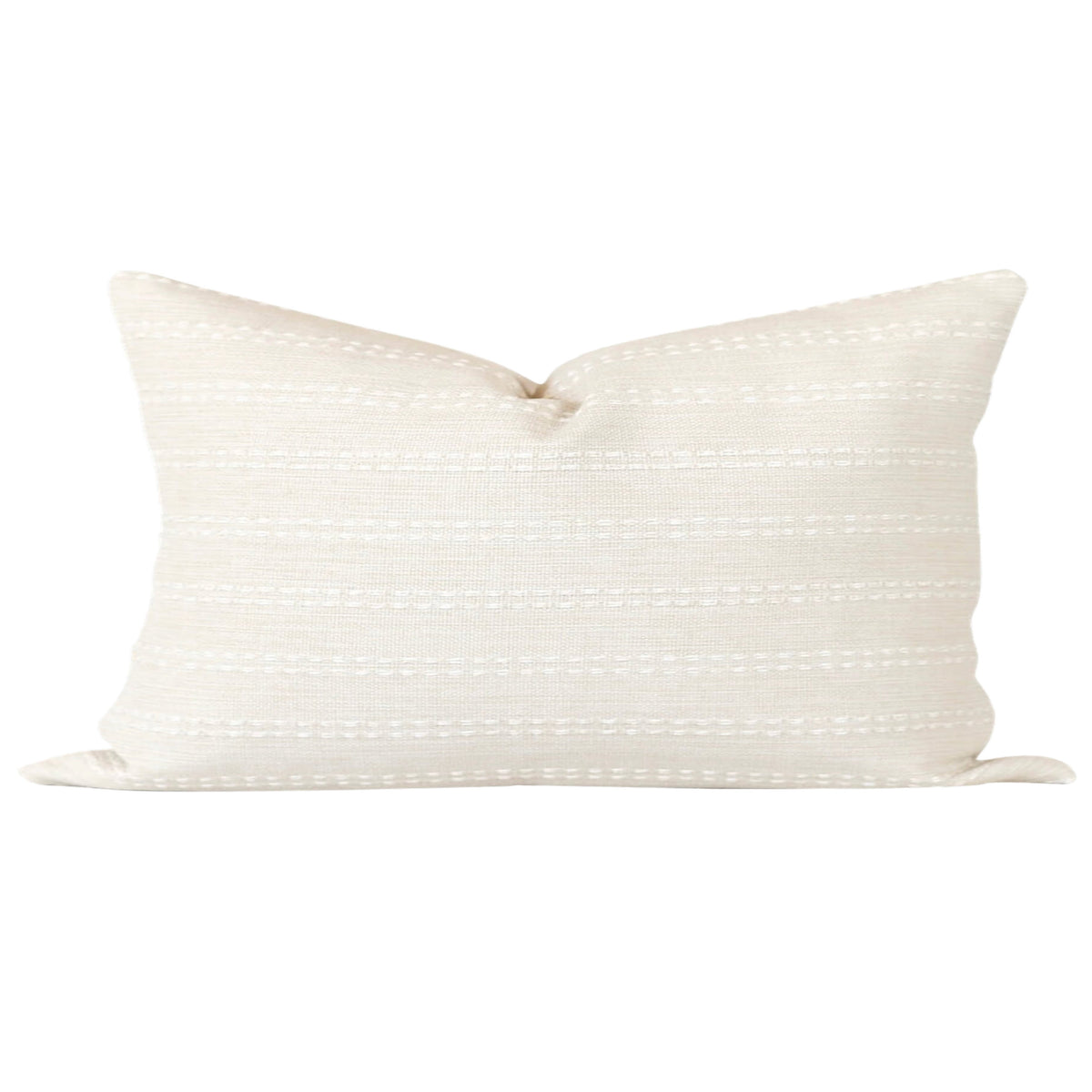 Stella ivory textured stripe pillow cover, view 2