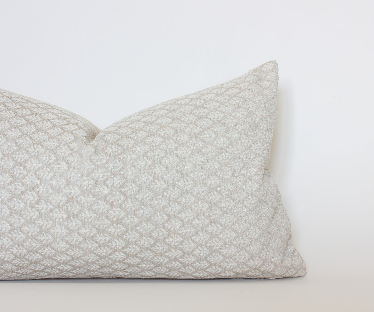 Talisa ivory textured floral pillow cover, view 8