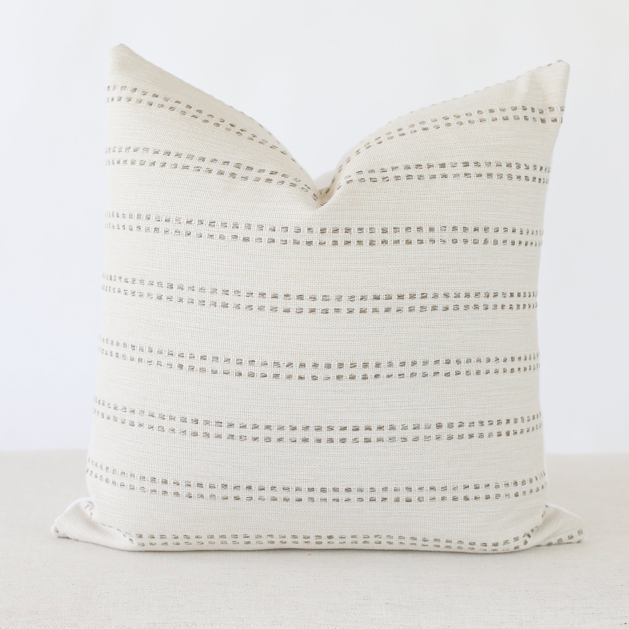 Tatum Stripe Grey Throw Pillow