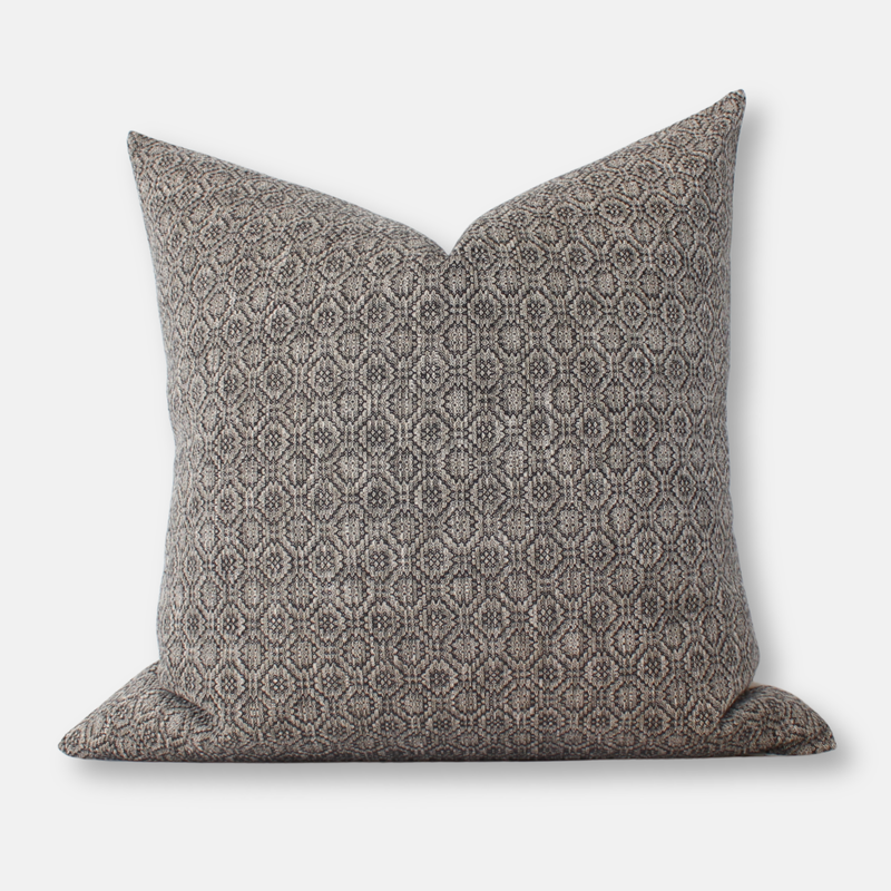 Nyla taupe and gray geometric pillow cover