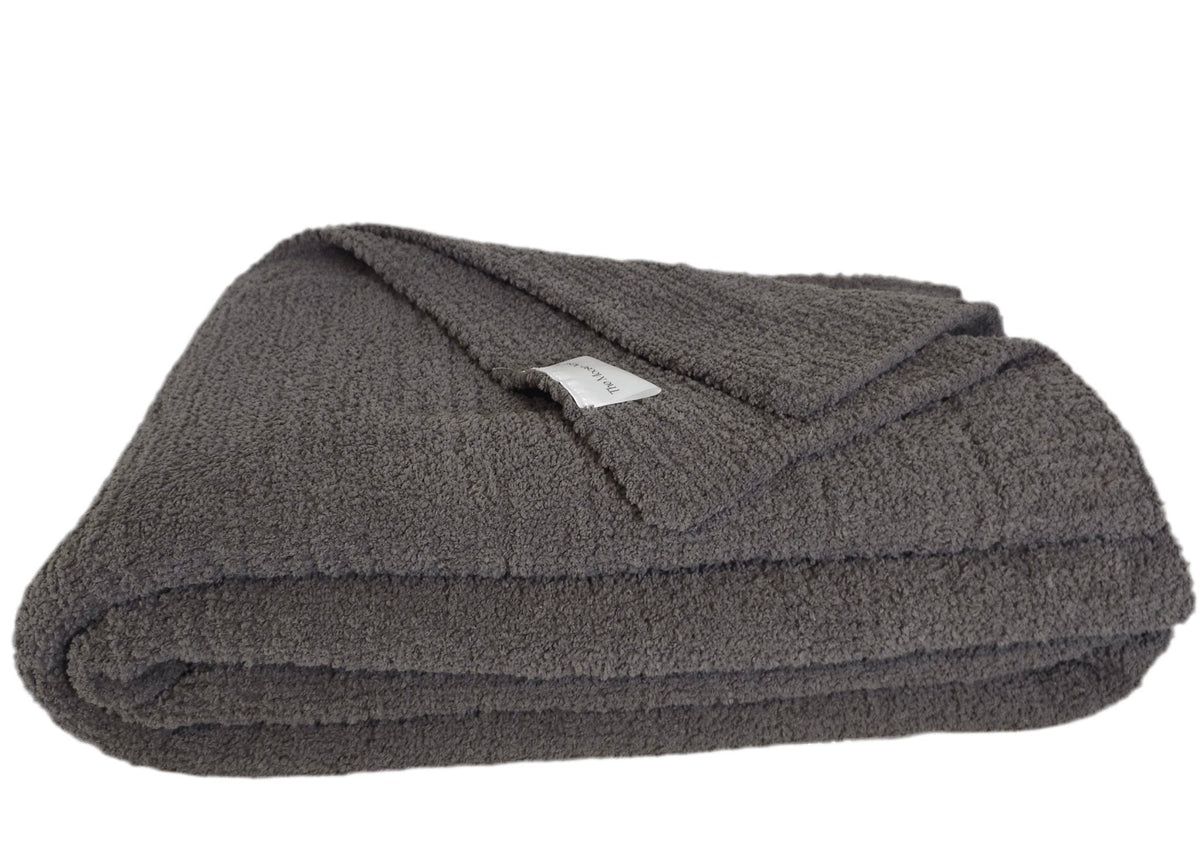 The Nest microfiber throw blanket in Charcoal – view 7