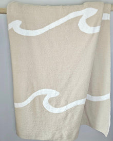 Wave microfiber throw blanket with coastal wave pattern – view 2