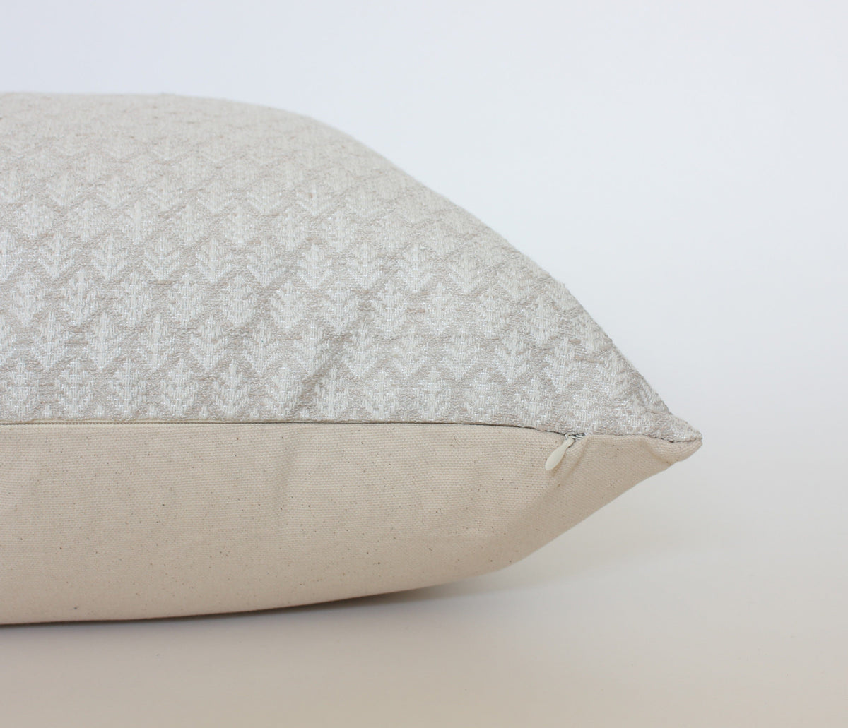 Talisa ivory textured floral pillow cover, view 7