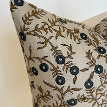Forli Blue & Brown Floral Pillow Cover