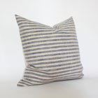 Sanford beige and denim blue stripe pillow cover, view 7