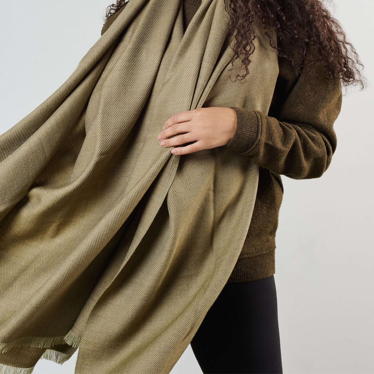 Haze Green handwoven merino wool throw blanket – One Affirmation