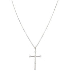 18k plated CZ cross pendant necklace