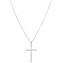 18k plated CZ cross pendant necklace