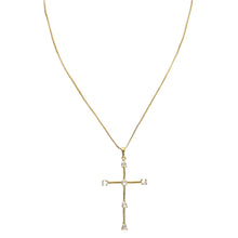 Tom'e CZ Cross Necklace in gold with cubic zirconia