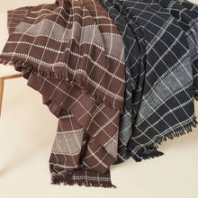 Treacle checks pattern organic cotton handloom throw – One Affirmation