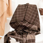 Treacle checks pattern organic cotton handloom throw – One Affirmation