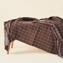 Treacle checks pattern organic cotton handloom throw – One Affirmation