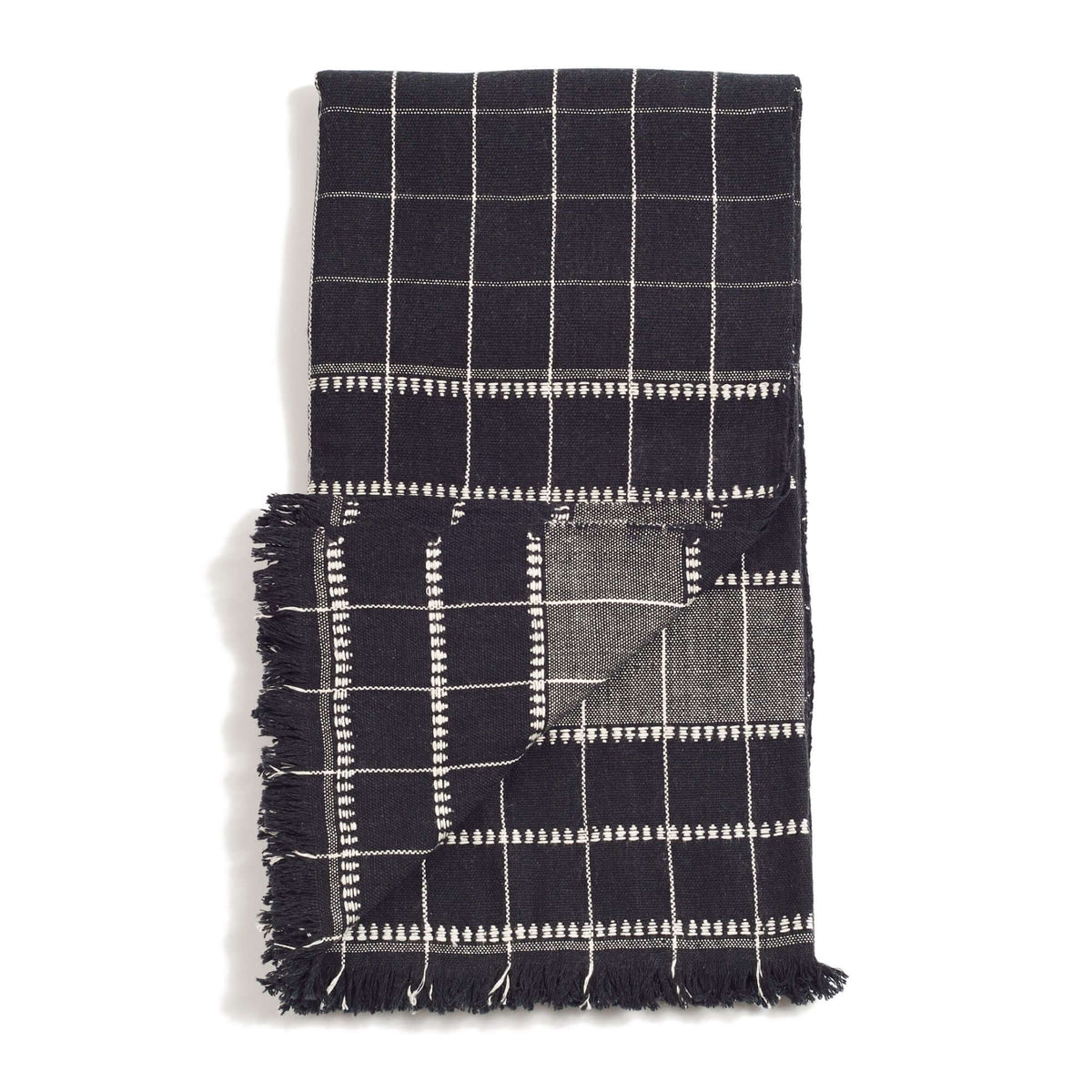 Treacle checks pattern organic cotton handloom throw – One Affirmation