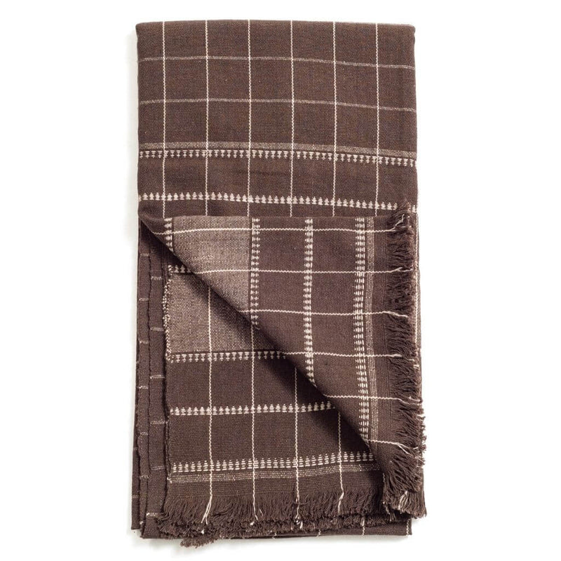 Treacle checks pattern organic cotton handloom throw – One Affirmation