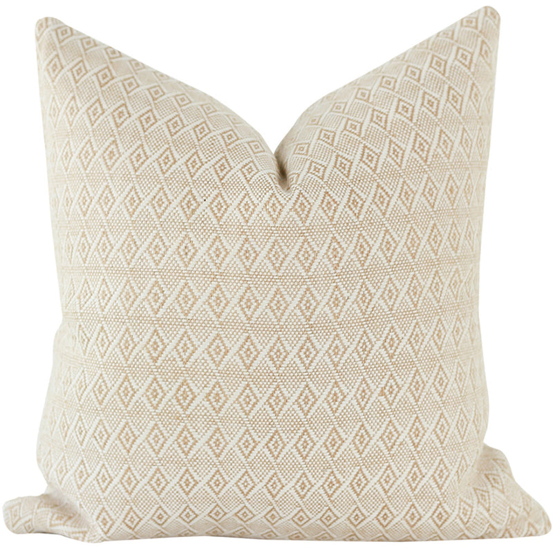 Tully tan diamond weave lumbar pillow cover