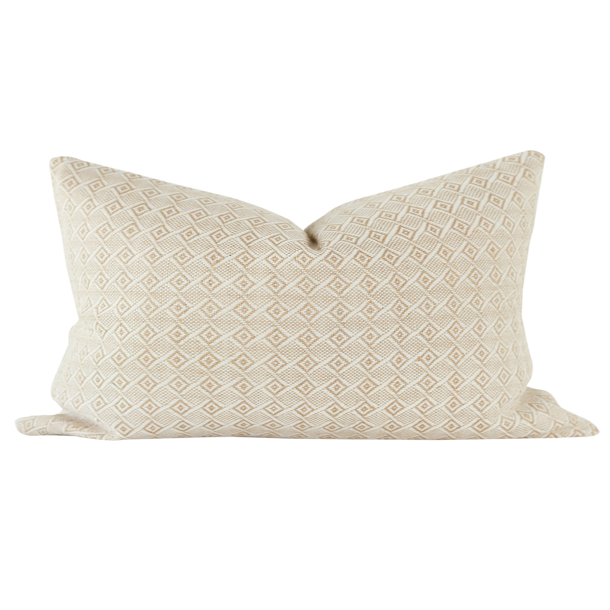 Tully tan diamond weave lumbar pillow cover, view 2