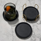 Modern coaster set of 4 with raised rims by Viski
