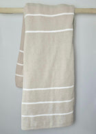Ultra-Plush double-sided throw blanket in warm grey stripe – view 10