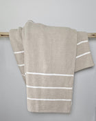 Ultra-Plush double-sided throw blanket in warm grey stripe